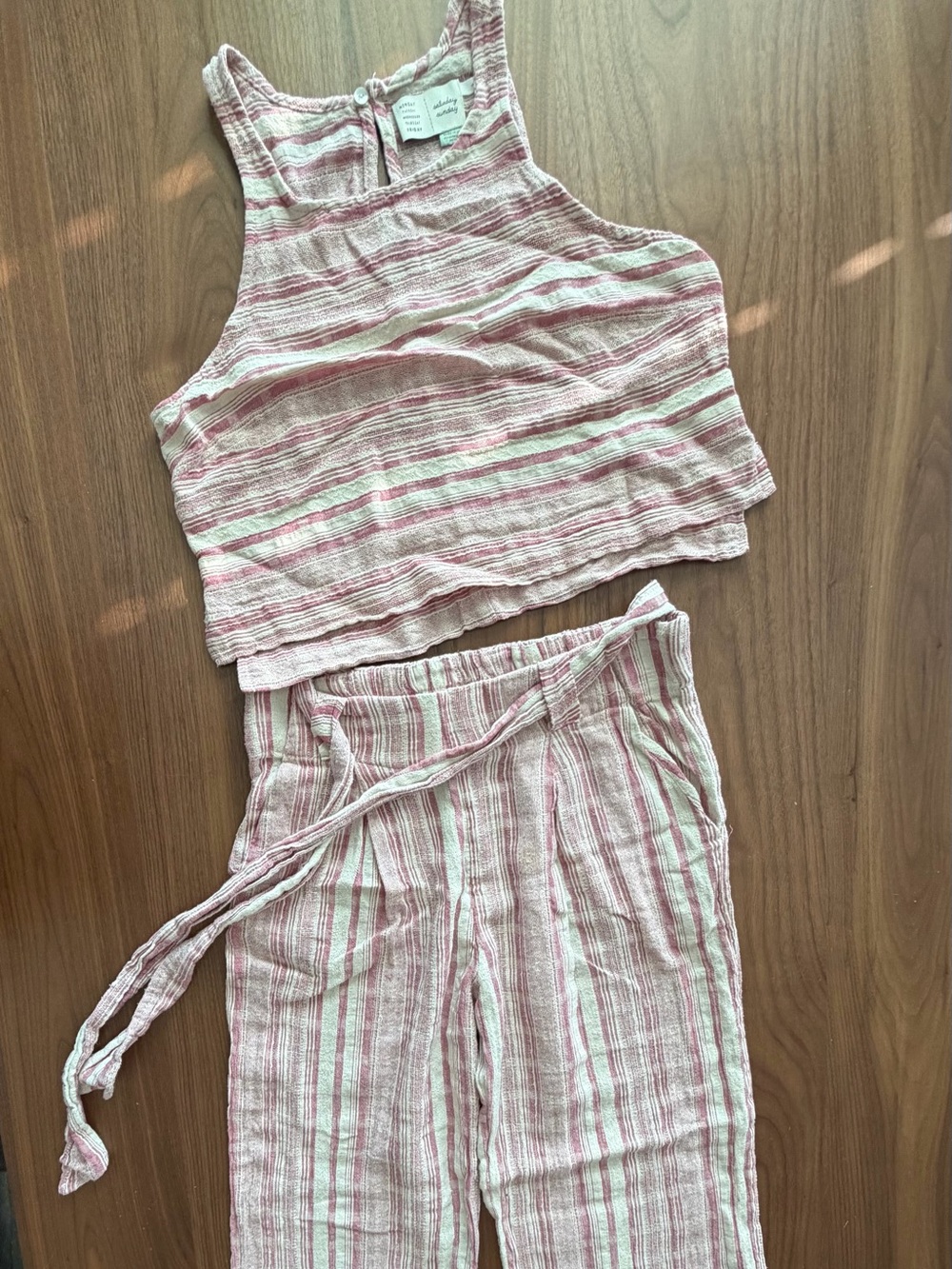 Anthropologie Saturday Sunday aita striped Pant and shirt set
